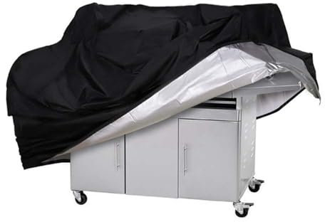 BBQ Grill Cover, Barbecue Cover Waterproof 210D Heavy Duty Oxford Fabric, BBQ Outdoor Gas Grill Cover Waterproof, Rip-Proof, Dust-Proof Anti-UV (150 * 100 * 125cm)