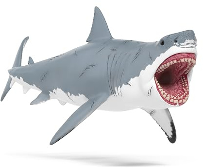 schleich Dinosaurs | Megalodon 15055 | detailgetreuer Urzeithai | Hai Figur | hochwertige Sammelfiguren | tolles Geschenk für Jungen, Mädchen und Sammler | Spielzeug ab 3 Jahre | 28 x 11 x 12 cm