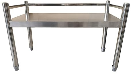Générique Étagère Micro-ondes en Acier Inoxydable, Support de Four À Micro-ondes Robuste, Support de Rangement Pour Ustensiles de Cuisine, Vaisselle, Boulangerie, Épices(90x30x50cm)