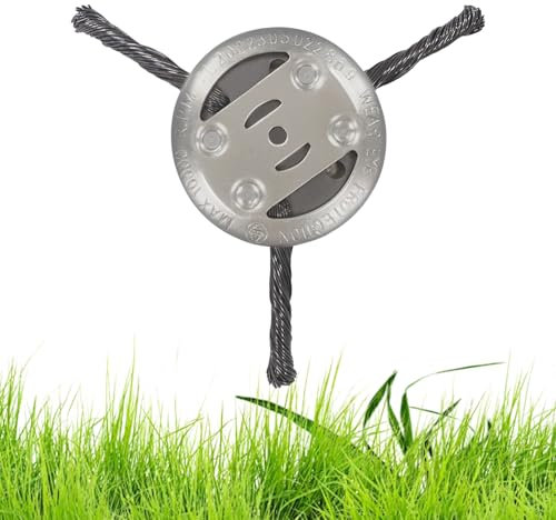 LUMOOM Cepillo para Malas Hierbas, Cepillo de Hierbas Silvestres, Malas Hierbas para Desbrozadora Limpieza De Malezas, Musgo,Cuidado del Jardín,150mm (3 Cabezas)