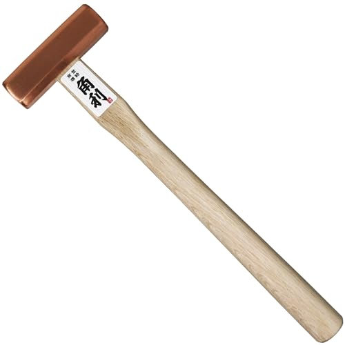 KAKURI Japanese Copper Hammer 10.5 oz - GENNO Japanese Hammer Double Faced Octagonal Head - Heavy Duty Oak Handle - Made in Japan