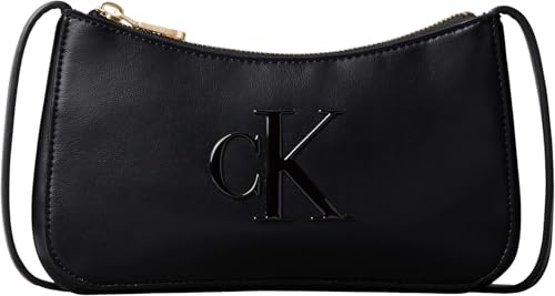 Calvin Klein Damen Handtasche Bold Mini mit Reißverschluss, Schwarz (Black), Einheitsgröße