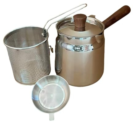 Friteuse en acier inoxydable | Accessoires à double couche en acier inoxydable avec panier passoire, panier pour friteuse | pour cuisine, maison, poêle de camping, grill, cuisine, bacon, frites