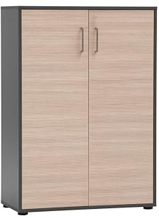 Schildmeyer Aktenschrank Metz 702089, anthrazit/Canello Eiche Dekor, 80 x 38,2 x 113,4 cm