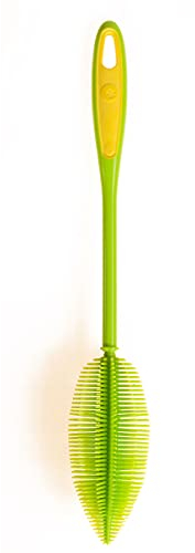Kochblume Flaschenbürste 36cm | Premium-Silikon & BPA frei| Hitzbeständig | Spülmaschinenfest | Für Trinkflaschen, Thermoskannen & Gläser | Farbe: limette
