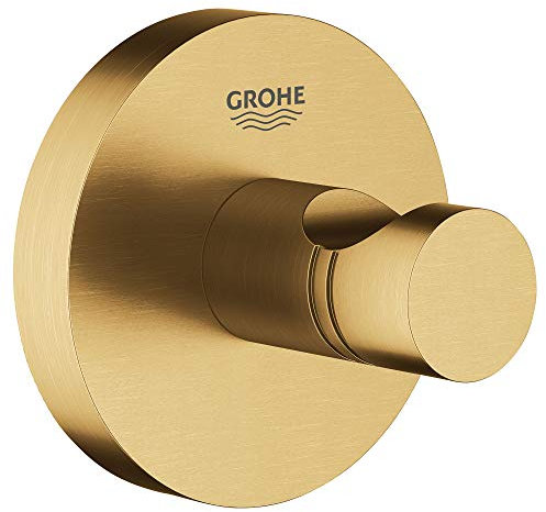 GROHE Essentials, Bademantelhaken mit verdeckter Befestigung (langlebige und pflegeleichte Oberfläche, einfache Montage), gold, 40364GN1