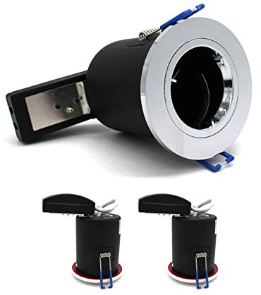 2 X Sanlumia LED Fire Rated Downlight Can GU10 Recessed Ceiling Twist & Lock Downlight IP20 Chrome