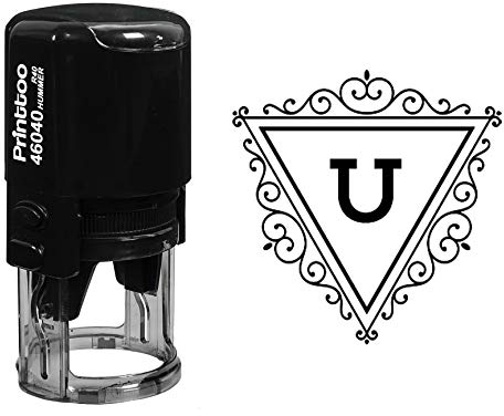 Printtoo Dreieck - strudelgrenze U Alphabet - Monogramm - Initialen - Buro - Briefpapier Selbstfarber R - 40 Stempel