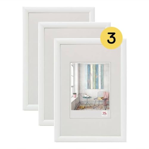 walther Design Picture Frame White 20 x 30 cm 3-Pack, Trendstyle Plastic Frame KP030W3