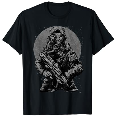 Apocalypse Warrior, Toxic Plague Soldier, Gas Mask Zombie T-Shirt