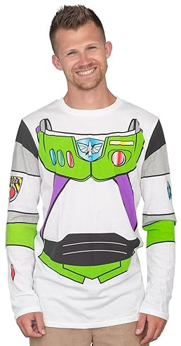 Mad Engine Toy Story I am Buzz Lightyear Langarm-Kostüm für Erwachsene Gr. L, weiß