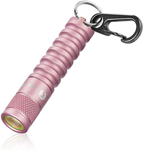 LUMINTOP LED Small Torch, EDC01 Keychain Torch, 120 lumens Pocket EDC,36 Hours Long Lasting,3 Modes,IPX8 Waterproof,Powered by AAA Battery(not Included) for Indoor and Outdoor (Pink)