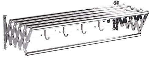 Sèche-Serviettes rétractable Airer 40-70cm 6 Rail Free Punching Salle de Bain Crochet Pole Ligne de Lavage 304Sèche-linge Mural en Acier Inoxydable Gain de Place (Taille: 40cm)
