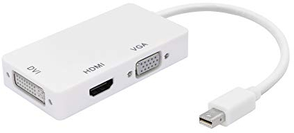 YACSEJAO Adaptateur Mini DP 3-en-1 vers HDMI, DVI, VGA Convertisseur Mini Displayport 1.2 4K, Ports Thunderbolt et Thunderbolt 2 compatibles pour MacBook, PC, projecteur, Surface Pro