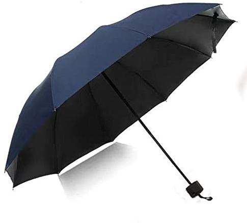 BAJIE Faltschirm Kleber Sonnenschutz Anti-Ultraviolett Dreifach Manueller Sonnenschirm Männlicher und weiblicher Achtknochen Fett Regenschirm Schwarz