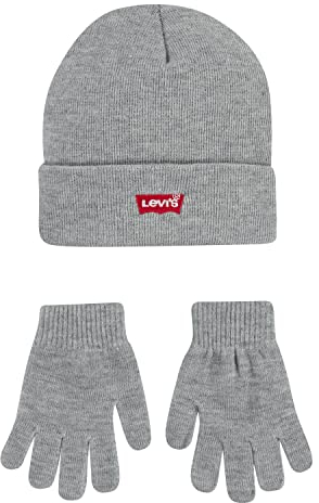 Levi's Kids Unisex Lan Core Batwing Beanie 9a8405 Baskenm tze, Grau, Einheitsgröße EU