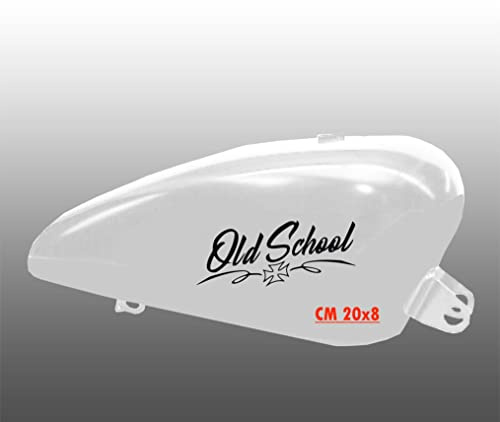 Kit mit 2 Aufklebern für Motorrad-Tank, Old School, Bobber, Chopper, Harley, Custom, Vintage, Art.-Nr. 1671 (070 SCHWARZ, Glänzend (glossy_lucid))