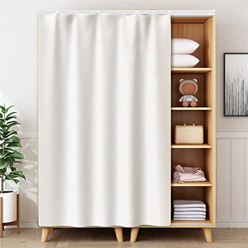 LIVEINU Schrankvorhänge für Küche, Kleiderschrank, Badezimmer, Staubdichter Vorhang für Regale, Wandpaneele, hängende Tür, Japanische Noren, Klettband Selbstklebend 100x200cm Weiß