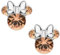 Ohrstecker Minnie-Maus mit Geburtsstein, Disney für Mädchen, Silber, Disney-Schmuck, verziert mit Zirkonia, Rose