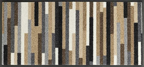 wash+dry Fußmatte, Mikado Stripes Nature 35x75cm, innen, waschbar, bunt