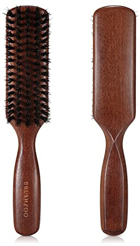 Hair Brush for Men Thin Fine Normal Hair, Boar Bristle Hair Brush for Add Shine Improve Texture Reduce Frizz, Hairbrush for Beard Straightens Softens