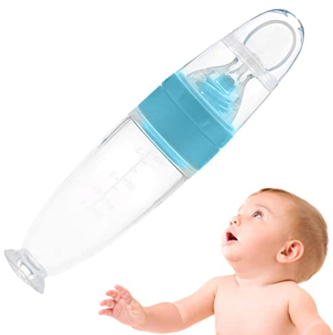 Yajimsa Quetschflasche mit Löffel | Futterautomat für Babynahrung | Silikonlöffel zum Füttern von Medikamenten für Kinder, Kleinkinder, Besteck, Utensilien, Kinderzubehör, Neugeborene