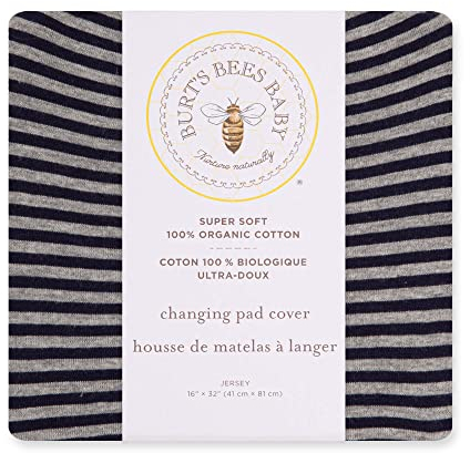 Burt's Bees Baby - Wickelauflagenbezug, 100 % Bio-Baumwolle, für Standard-Wickelunterlagen (40,6 x 81,3 cm)