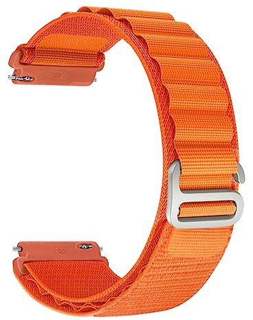 MroTech Alpine Loop Armband 22mm Kompatibel mit Samsung Galaxy Watch 3 45mm/Galaxy Watch 46mm 2019 / Gear S3 Frontier Nylonband Ersatzarmband für Vivoactive 4/Venu 2 Band Textil Titan G-Haken,Orange