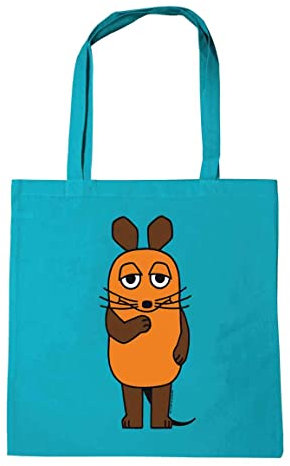 Logoshirt® Die Sendung mit der Maus I TV-Maus I Baumwolltasche I türkis I Lizenziertes Originaldesign