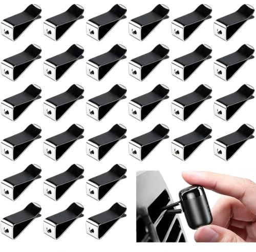 Floatdream 30 Pièces Clip De Parfum D'évent, Accessoires De Voiture Intérieur, Compatible Avec La Plupart Des Voitures (Noir)
