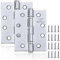 2 Stück Scharnier, 100x76x2.5 mm Satin Chrom Türscharniere für Holztüren Scharniere Klappbar für Innen- und Außentüren von Geschäftsgebäuden