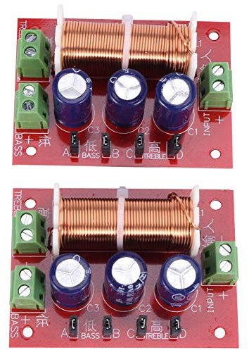 Hausdec 2Pcs 400W Speaker Crossover 2 Way Audio Adjustment Tweeter Bass Speakers Filter Frequency Divider for 2-16Ohm