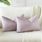 JOTOM Samt Kissenbezug Kissenhülle Sofakissen Dekokissen Kissenbezüge für Sofa Wohnzimmer Schlafzimmer 2er Set 30x50 cm Rosa Lila