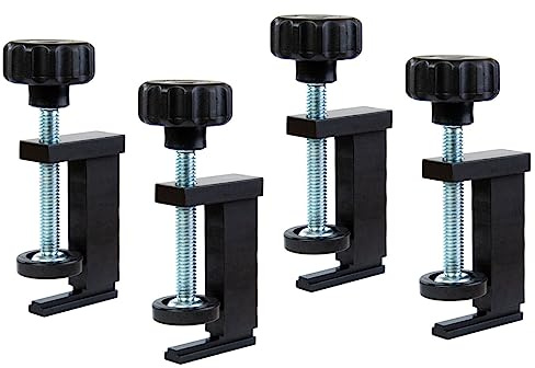POWERTEC 71438-P2V T-Track-Klemmschraubstock | Halteklemmen für T-Schienen mit 1/4-Zoll-Sechskantschrauben, 4 Stück
