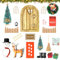 Etopgo Wichteltür Zubehör Weihnachten,25PCS Wichteltür Set,Weihnachtsdeko Elfentür Holz Wichtel Tür,mit Miniatur Briefkästen, Zäun,Leiter,Stiefel,Kranz,Schneemann,Feentür Set für Kinderspielzeug