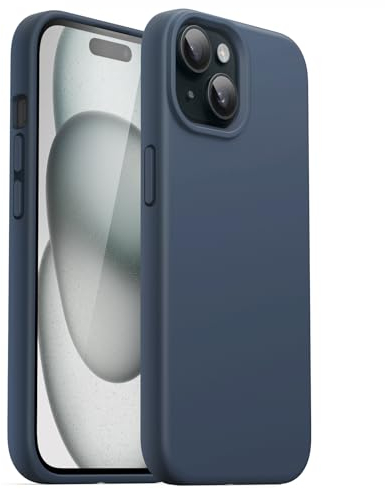 JETech Silicone Case for iPhone 15 6.1-Inch, Silky-Soft Touch Full-Body Protective Phone Case, Shockproof Cover (Storm Blue)