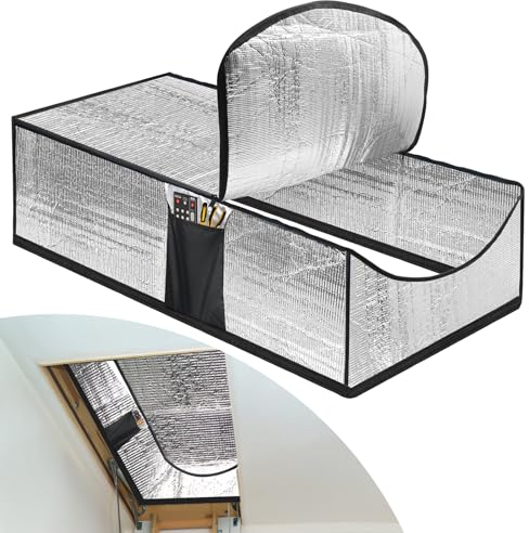 Windspeed Dachbodentreppen Isolationsabdeckung mit Reißverschluss, 137,2 x 63,5 x 27,9 cm, Dachbodentürisolierung, doppellagiges Material für Wärmedämmung der Zugangstüröffnung
