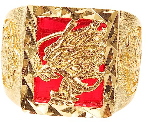 PACKOVE 2st Chinesischer Sternzeichen-drachen-quadratring Geschenk Für Jungen Ringe Für Anzug Für Jungen Modischer Kupfer Mann Chinesischer Stil Armband