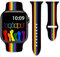 Rainbow Pride Watch Bands Compatible with Apple Watch 42mm 44mm 45mm 49mm for Women Men Silicone Smartwatch Wristbands Strap for iWatch Series Ultra SE 9 8 7 6 5 4 3 2 1