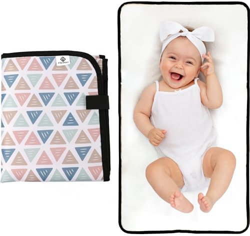 FS Pro Baby Portable Nappy Changing Mat – Foldable Travel Wipe Clean Large Waterproof Change Mat Padded (Blue)