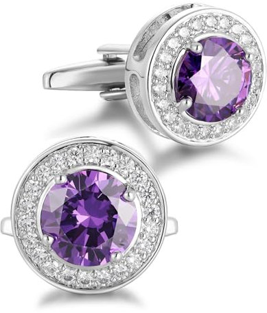 Manschettenknöpfe Zirkonia Herren Kristall Manschettenknopf Cufflinks CZ für Hochzeit Bräutigam Trauzeuge