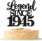 1 Stück Aufschrift Legend Since 1945 Tortenaufsatz 80 Kuchen Topper Glitter alles Gute zum 80. Geburtstag Kuchen Pick 80 Fabulous Tortendekorationen für Prost zum 80 Schwarz