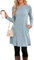 SENBATU Pulloverkleid für Damen, Frühling, Herbst, Lange Ärmel, lässige Knöpfe, seitliche Damenkleider mit Taschen, groß, Hellblau