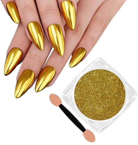 SIUSIO Chrome Nagelpulver, Metallische Spiegel Effekt Chrome Pulver Holographische Schimmer Glitter Staub Maniküre Dekoration Nail Art Pigment für DIY Gel Polish Nail, Harz Handwerk, Salon, Geschenke