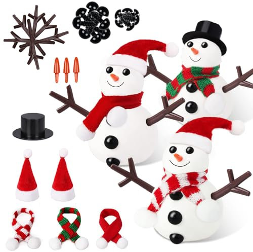 Johiux 6 Stück Weihnachten Bastelset Kinder,Bastelset Weihnachten Schneemann Modelliermasse Lufttrocknend,Knete Magic Dough Air Dry Clay,Geschenk für Jungen und Mädchen