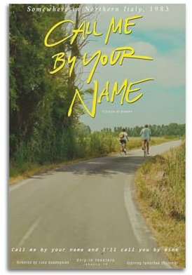 YUGUSIN Filmposter Call Me by Your Name, TV-Serie, Kunstposter, Druckposter für Hausbau, ästhetische Dekoration, Leinwand, Wandkunst, Schlafzimmerdekoration, 30 x 45 cm, ungerahmt, 35