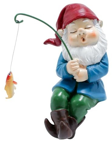 zwxqe Nain de pêche | Ornement de pêche | Poupées de pêche, décoration de pelouse, nain de pêche de jardin, nain de pêche amusant en résine, statue de nain de bassin extérieur, nain de pêche pour