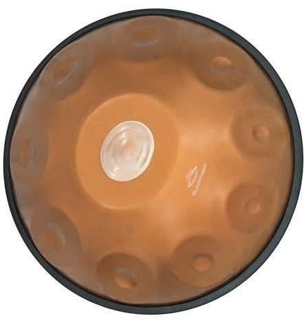 GLADFRESIT Master Series Handpan, Gold, 440 Hz, 20 Zoll, 10 Töne, D-Moll Kurd, mit Rucksack, Ständer, Kurs, Reinigungstuch, Stimmhammer und Seilkante. (Master Series Gold)