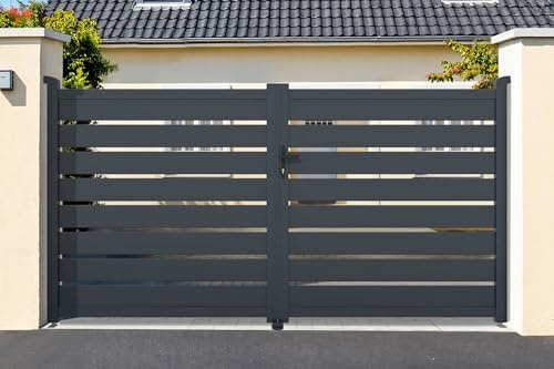 Casanoov Portail battant 3,5m VOGEL H.160cm aluminium gris