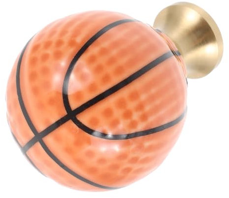 CRILSTYLEO Basketball Knurled Handles Dresser Pulls Ceramic Door Knobs for Kitchen